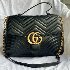 Top Handle Marmont Gg Large Black Women Cross Body Bag